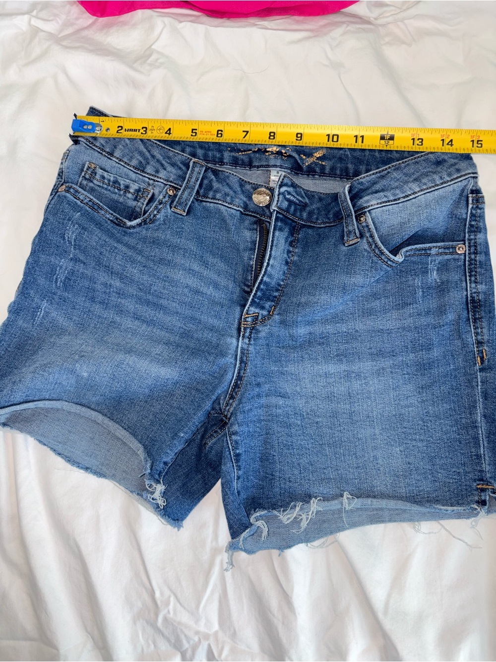 Seven7 Blue Denim Frayed Cutoff Shorts